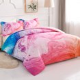 thumbnail image 3 of Koniroom Tie Dye Comforter Twin Size for Teen Boys Girls Women, Marble Pastel Colorful Room Decor Soft Reversible Twin Bedding Set, 2 Pieces All Season Bed Set, Blue Black Purple, 3 of 7