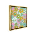 thumbnail image 4 of Stupell Industries Groovy Flower Pattern Botanical & Floral Painting Gold Floater Framed Canvas Art Print Wall Art, 18 x 18, 4 of 10