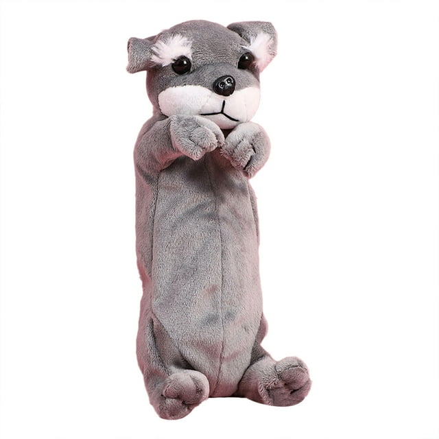 TIELUTT 1 Pcs Sacs à Crayons Chien Chiot Design Animal Papeterie Pochette Fonction Crayon Rangement Fermeture Éclair Fiole Malodorante Boutons Interactifs pour Chiens Blagues Carnaval Clés pour Chiens Parlants Matelas Propre
