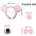 thumbnail image 2 of Yvsxxv 1Set Pink Bear Ear Nose Tail Bow Tie Headband Party Accessories, 2 of 7