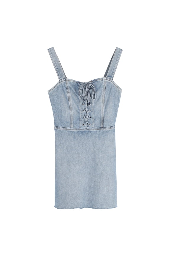 Pre-Owned Reformation Bustier Mini Dress in Blue Cotton Denim