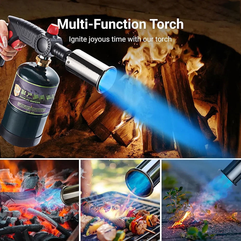 C Camping Canister Interface Handheld Flamethrower For Kitchen Outdoor Baking And Barbecue Multi Functional Lighter