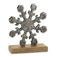 thumbnail image 3 of Melrose International LLC Snowflake On Stand (Set of 6) 5.75"H, 7.75"H Aluminum/Wood, 3 of 3