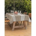 thumbnail image 4 of 60x102 Inch Outdoor Tablecloth with Umbrella Hole Zipper Rectangle Brown Ombre Wooden Rectangular Tablecloths Outside Waterproof Farmhouse Retro Khaki Wood Patio Table Cloth Cover for Picnic Party, 4 of 8