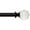 Black, variant on Curtain Rod clear acrylic plexiglass finials Gold Adjustable drapery rod 76 to 140 cm with 3 piece curtain brackets. 30 to 55 inch length.