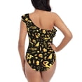 thumbnail image 5 of Goofa glod Skull snake bird Pattern Women's One Piece Swimsuits Tummy Control Bathing Suits Asymmetric One Shoulder Swimwear-Large, 5 of 6