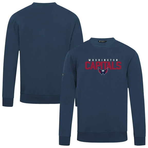 Men's Levelwear Navy Washington Capitals Zane Carve Pullover Sweatshirt