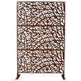 thumbnail image 4 of Tcbosik Metal Privacy Screen for Indoor & Outdoor, 76"H x 48"W Decorative Patio Divider, Freestanding Privacy Panel for Garden, Balcony, Backyard, Rust Red, 4 of 8