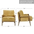 thumbnail image 2 of Duhome Dining Chair Upholstered Accent Chair Wrapped Armchair with Wood Frame for Dining Living Room Bedroom, Yellow, 2 of 8