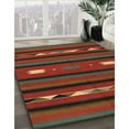 thumbnail image 2 of Ahgly Company Indoor Rectangle Contemporary Red Dirt Brown Area Rugs, 8' x 12', 2 of 6
