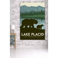 thumbnail image 2 of Lake Placid, New York, The Adirondacks, Grizzly Bears, Vector (36x54 Giclee Gallery Art Print, Vivid Textured Wall Decor), 2 of 3