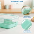 thumbnail image 4 of Sindcom 5 Pack 28oz Glass Food Storage Containers with Silicone Sleeves, Meal Prep Lunch Boxes Airtight BPA-Free Plastic Lids, Includes 304 Stainless Steel Spoon & Fork Set, 4 of 7