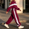 thumbnail image 7 of Smupbvky Tracksuits for Women Set 2 Piece Collared Color Block Zip Jacket Long Sleeve Jogger Pants Casual Fall Outfits (XL, Wine), 7 of 7