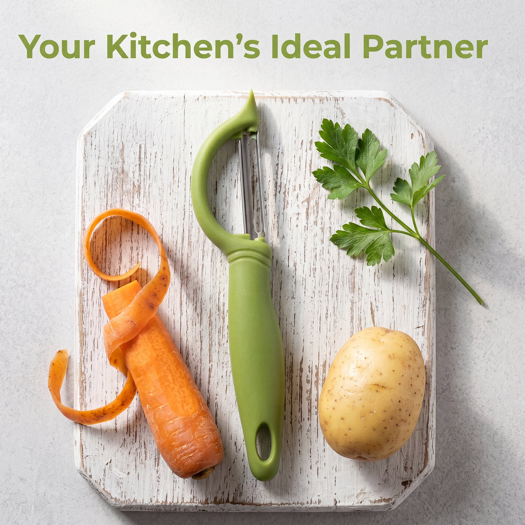 Unique Bargains Plastic Durable Potato Peeler with Ergonomic Handle Olive 7.1x1.3 inch