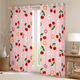 thumbnail image 2 of Manfei Red Cherry Curtains Pack of 2 (42x84 Each),Colorful Flower Blossom Curtains Blackout,Cartoon Floral Bedroom Curtains For Teens,Microfiber Bedroom Decor, 2 of 6