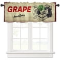 thumbnail image 3 of Fresh Grapes Wood Grain Retro Old-fashioned Rustic Rod Pocket Short Curtain Half-Curtain Kitchen Door Drape Cafe Small Window, 3 of 6