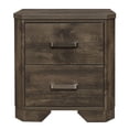 thumbnail image 5 of Rustic Brown Finish 4pc Bedroom Queen Bed Nightstand Dresser Mirror Set Transitional Style Clipped Corners Wooden Furniture, 5 of 7