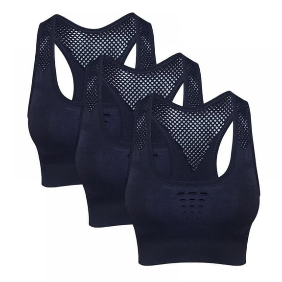 Baywell High Impact Sports Bras 3 Pack for Women Padded Sports Bras for Women Workout Bras for Women Racerback Bras Yoga Bras Black S-XL