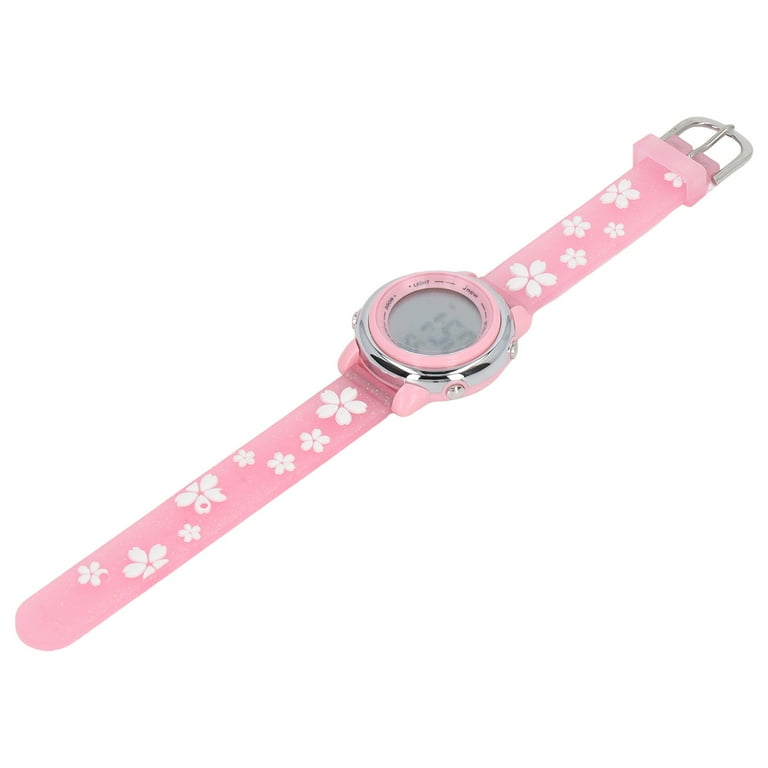 Girls Digital Sport Watches 3D Cartoon Watch Clear Scale 150mAh Battery For Above 3 Years Old For School Pink