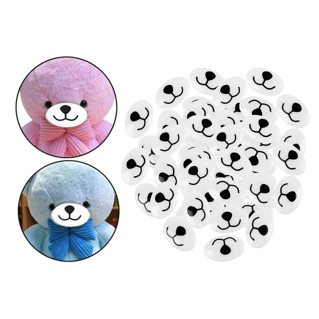 50x Oso para Manualidades BLESIY Narices de Oso y Boca Planas Grandes 42mm