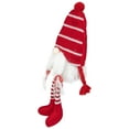 thumbnail image 3 of Northlight Figurine de Gnome de Noël Assis en Peluche Rayée - 18 Pouces - Rouge et Blanc, 3 of 5