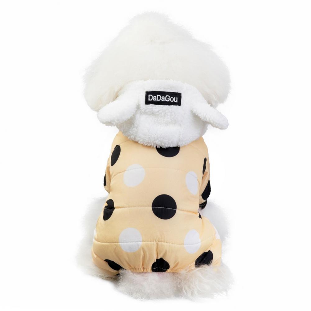 Dog Pet Four-Legged Cotton Coat Waterproof Plush Warm Dog Clothes Winter Warm Dog Coat Cat Pet Jumpsuit Dress Clothes