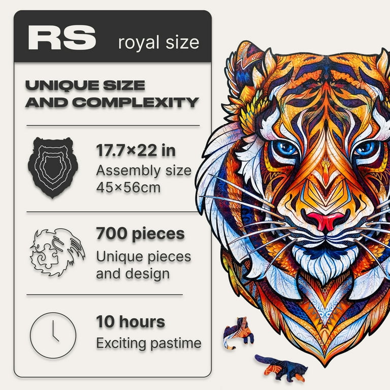 UNIDRAGON Lovely Tiger Wooden Jigsaw Puzzle RS 700 Pieces