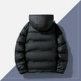 thumbnail image 4 of Timoontee Men's Padded Hooded Coats Casual Comfy Hoodies Thickened Warm Coats Solid Zip Up Quilted Outerwear Coat Winter Trendy Coats with Zip Pocket Black L, 4 of 6
