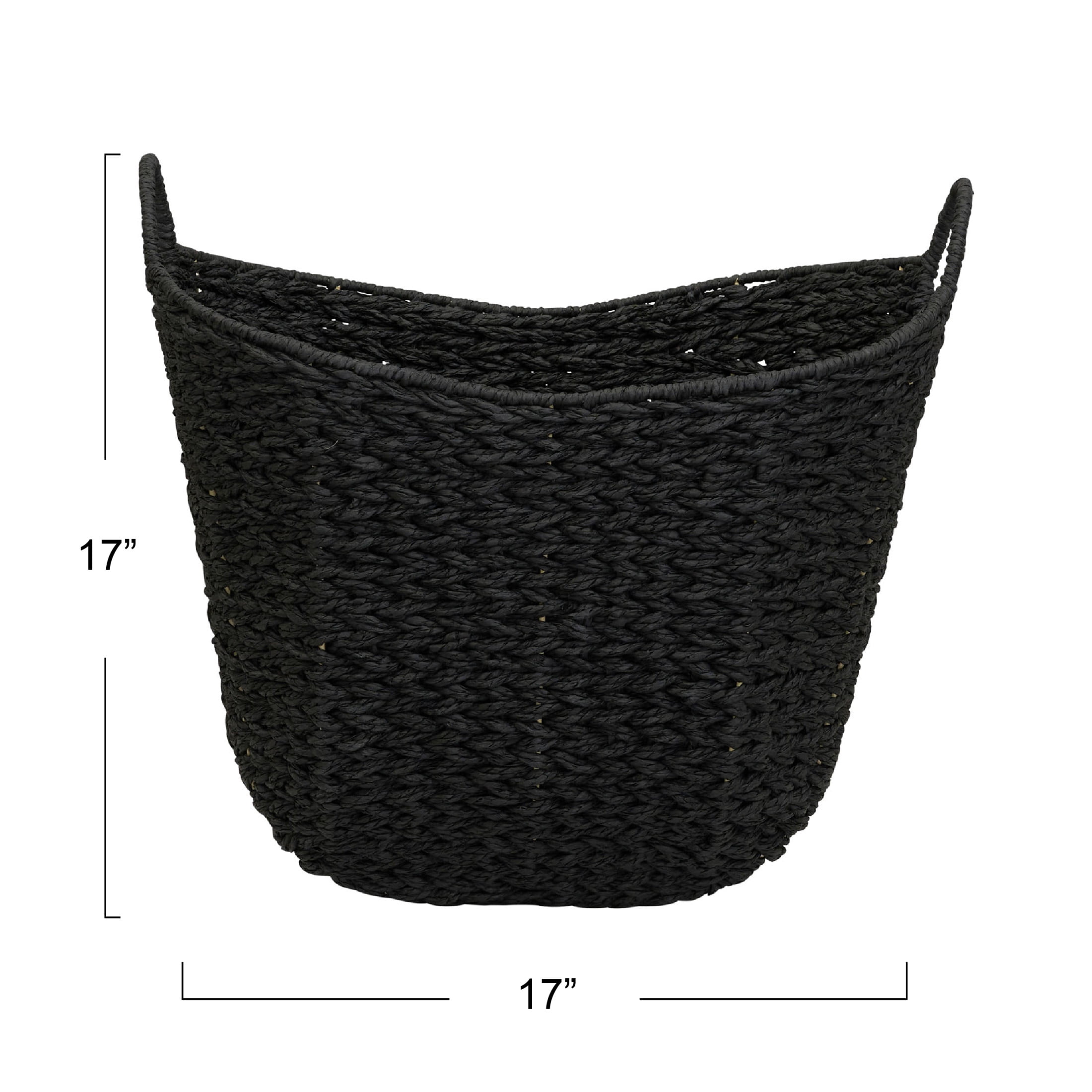 Household Essentials Paper Rope Basket with Handles, Natural Woven Woven Storage Basket, Great for Decoration or Organization