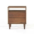 thumbnail image 6 of Grain Wood Furniture Mid Century 2-Drawer Nightstand, Brushed Walnut, 6 of 8