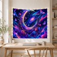 thumbnail image 5 of Crescent Moon With Galaxy and Roses Romantic Fantasy Style for Celestial Art Lovers Mystical Wall Decor Anniversary Gift Tapestry Wall Hanging for Bedroom and Living Room, 5 of 7