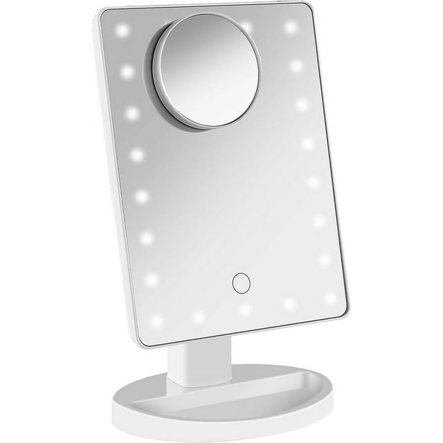 Espejo iluminado, espejo de maquillaje LED con aumento de 10x, espejo LED, carga USB y batería, espejo de maquillaje 180, espejo de aumento iluminado para maquillaje, Shavi