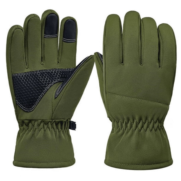 Guantes de esquí para hombre, de invierno, con forro polar, gruesos, para ciclismo al aire libre, motocicleta, a prueba de viento, impermeables, a prueba de frío, cálidos, guantes de pantalla táctil