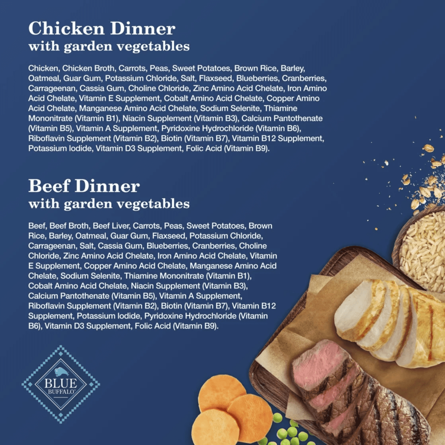 Blue Buffalo Homestyle Recipe Adult Wet Dog Food, Chicken and Beef Dinner Variety Pack, BLUE HR Chicken & Beef Variety Pack