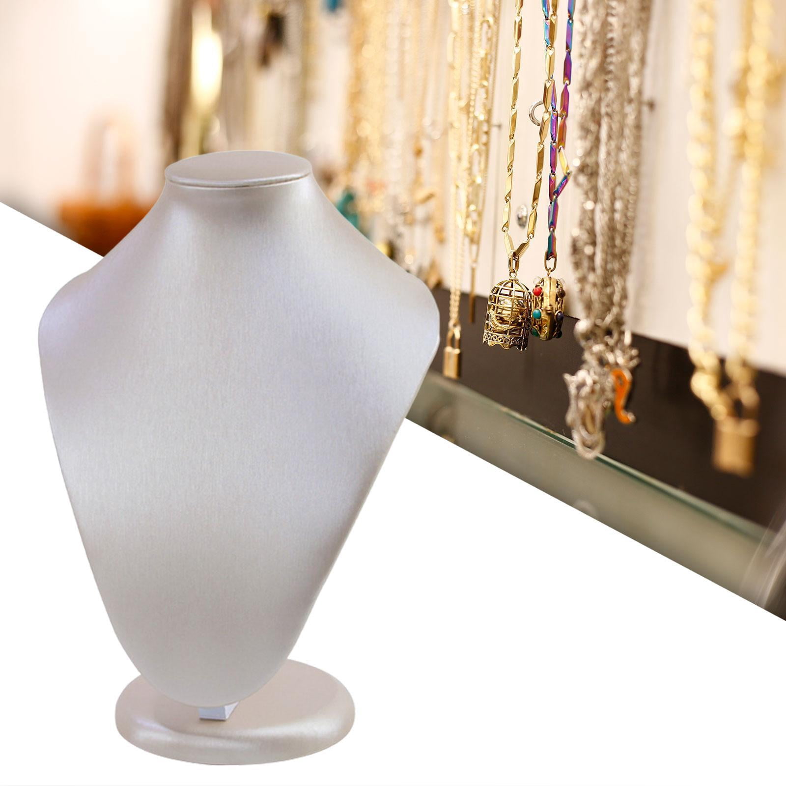 Milageto Necklace Display Stand Desktop Necklace Mannequin Jewelry Display Bust Stand L