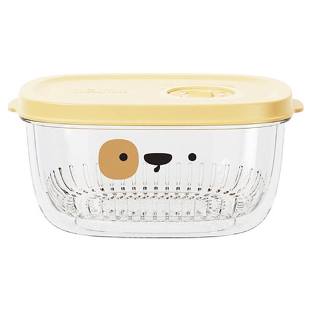 Toystoory Nevera Alimentos Frutas Verduras Estuche transparente Plástico Sello de doble capa Patrón de dibujos animados Refrigerador de camping Type2 NO2
