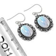 thumbnail image 3 of Natural Rainbow Moonstone Women Jewelry 925 Sterling Silver Earring, 3 of 5