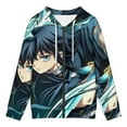 thumbnail image 3 of Demon Slayer Tokito Muichiro Jacket Casual Oversized Hoodie Stylish Zipper Hooded Sweatshirt Warm Loose Outerwear XL, 3 of 8
