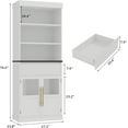 thumbnail image 2 of 70" Tall Kitchen Pantry Cabinet, Bathroom Storage Cabinets with Drawer & Glass Doors, Floor Cabinet for Office, Living Room, Dining Room, Entryway, 2 of 6