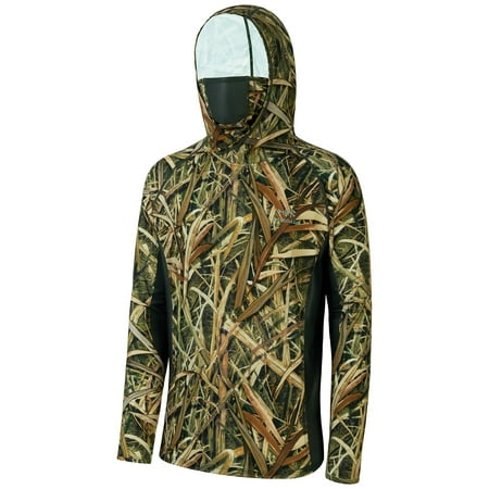 Bassdash UPF 50+ Men’s Hunting Shirts with Mask Long Sleeve Camo Fishing Hoodie