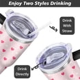 thumbnail image 5 of Love Heart 40oz Stainless Steel Vacuum Insulated Tumbler with Lid and Straw for Water Iced Tea Coffee Smoothie and More, 5 of 7