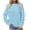 Blue, variant on Homenesgenics Womens Tops Long Sleeve Fall Clothes Women Long Sleeves Casual Shirts Color Round Neck Sweatshirt CrewNeck Pullover Tunic Tops Orange S