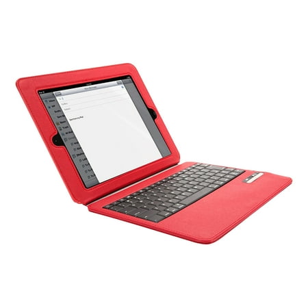Griffin Slim Folio - Keyboard and folio case - Bluetooth - red keyboard , red case - for Apple iPad (3rd generation); iPad 2; iPad with Retina display (4th