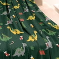 thumbnail image 3 of Dark Green Dinosaurs Christmas Pattern Blanket,Comfortable Soft Lamb Wool Throw Blanket,All Season,Warm Lightweight Blankets for Sofa Bed Couch Living Room Chair,40"x50", 3 of 4
