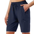 thumbnail image 2 of WTOBBY Women's Casual Hiking Shorts with Secure Side Pockets, Breathable Fabric for Summer Activities, Perfect for Walking, Camping, and Everyday Outdoor Use - Versatile and Stylish,Navy S, 2 of 5