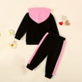 thumbnail image 5 of Mercatoo 2 Piece Baby Girls Clothes Sets I Love Mom Hoodie Sweatshirt Sweatpants Pants Sets Toddler Fall Winter Outfit Sets, 5 of 9
