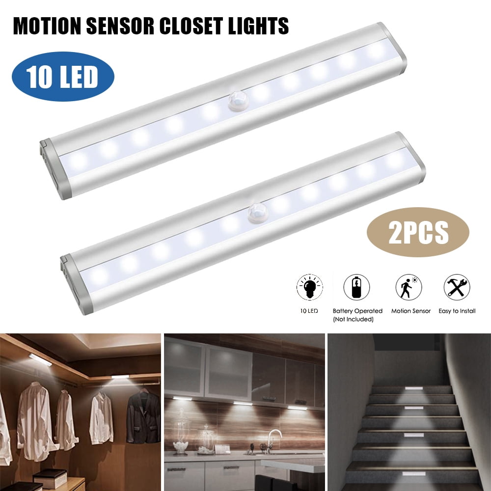 Motion Sensor Light, 10 LED Bulbs Operated Wireless Motion Nightlight