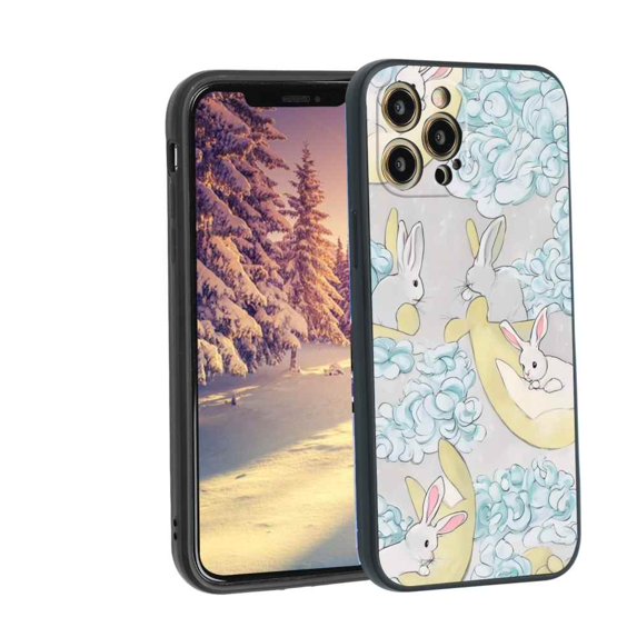 Compatible with iPhone 12 Pro Max Phone Case, Bunny Case Silicone Protective for Teen Girl Boy Case for iPhone 12 Pro Max