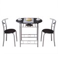 thumbnail image 2 of Tcbosik 3 Piece Dining Table Set for 2, Small Kitchen Table with Built-in Storage Shelf for Kitchen, Dining Room, Black, 2 of 13