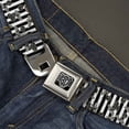 thumbnail image 2 of Buckle-Down Belt, Seatbelt Buckle Belt, Cherries Scattered Vertical Stripe White Black Grays, 30 to 44 Inches, 2 of 9